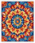  Tüzes Mandala Élénk Színkombinációval - számfestő készlet