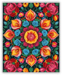  Virágos Mandala Rózsákkal és Tulipánokkal - számfestő készlet