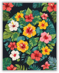  Trópusi Hibiszkusz Mandala - számfestő készlet