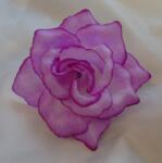  lila, selyemvirág rózsafej (szúrható)- 10 cm