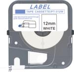 Compatibil Max LM-312W, 12mm x 8m, alb banda compatibila (PT-312W)
