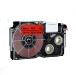 Compatibil Banda compatibila Casio XR-6RD1, 6mm x 8m text negru / fundal rosu (XR6RD)