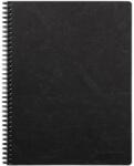 Clairefontaine Age Bag Spirálos jegyzetfüzet, A4+, 80 oldal, Dictando, Velvety Vellum Paper 90 g/m2, PEFC minősítés, Bőrhatású kartonborító, 4 perforáció, 210x297 mm, Fekete (EMG782561C)
