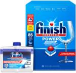 Finish mosogatógép csomag: Finish Power Essential 86 tabletta + Finish Mosogatógép-tisztító folyadék, 250 ml