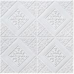 SDEPOT 20 db SDEPOT® tapéta csempe készlet, 3 mm vastag, mérete 70x70 cm, elegáns rombusz mintával, fehér (SET20_TAPET_79_ALB)