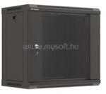 Lanberg WF03-5309-10B 19" 9U SZÉL: 540mm MÉLY: 350mm MAG: 500mm lapraszerelt üvegajtós fekete fali rack szekrény (WF03-5309-10B) (WF03-5309-10B)