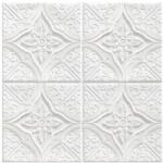 SDEPOT 10 db S DEPOT tapétalap készlet, 3 mm vastag, 70x70 cm, elegáns páfránymintás, fehér (SET10_TAPET_11_ALB)