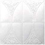 SDEPOT 10 db SDEPOT® tapéta csempe készlet, 3 mm vastag, mérete 70x70 cm, elegáns virágmintás, fehér (SET10_TAPET_83_ALB)