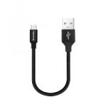 ColorWay USB-A - MicroUSB adat- és töltőkábel 25cm fekete (CW-CBUM048-BK)