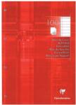 Clairefontaine Tanfolyami jegyzetfüzet kivehető fülekkel A4, 100 fülek, Dictando, Velvety Vellum papír 90 g/m2, PEFC minősítés, laminált karton borító, 4 perforáció az iktatáshoz 210 x 297 mm, Piros (EMG5818C)