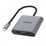 Unitek V1404B video átalakító kábel 0, 15 M USB C-típus 2 x HDMI Szürke (V1404B)