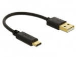 Delock USB-A - USB-C kábel 15cm fekete (80954)