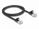 Delock RJ45 lapos patch kábel apa - apa Cat. 6A U/FTP 1 m fekete (81163)