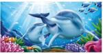 GORDON H66 Gyorsan száradó mikroszálas strandtörülköző, delfin, 100 × 180 cm