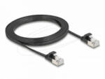 Delock RJ45 lapos patch kábel apa - apa Cat. 6A U/FTP 2 m fekete (81165)