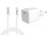 Sandberg USB-C 20W hálózati töltő fehér és USB-C - Lightning kábel 1m (441-57) (441-57)