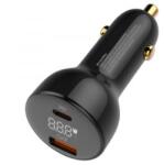 ColorWay USB-A, USB-C szivargyújtó töltő kijelzővel 100W fekete (CW-CHA044PD-BK)