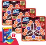 Domestos Aroma Lux WC frissítő blokk Dahlia Wish koncentrált illóolajokkal (9x50g) + Ajándék Vileda Szivacs