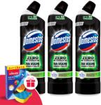 Domestos Zéró Lime WC Vízkőoldó 3x750ml + Ajándék Vileda Szivacs