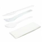  Újrah. evőeszköz Superior vt. csom. kanál+villa+kés+szalvéta 16637