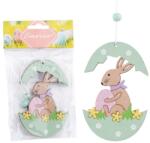  2 Db-Os Fa Akasztó - 70×110 Mm, Nyuszi Zöld Tojással