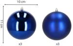 SPRINGOS ® törhetetlen karácsonyi gömbkészlet 10cm 6db sötétkék (CA1192)