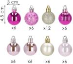 SPRINGOS ® törhetetlen karácsonyi díszek 54 db, rózsaszín-arany, 3 cm (CA1131)