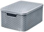 Keter rattan style m tároló kosár fedéllel, világosszürke (86172)