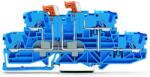 Wago Double-deck, double-disconnect terminal block; with 2 pivoting knife disconnects; lower and upper decks internally commoned on right side; conductor entry with violet marking; for DIN-rail 35 x 15 and