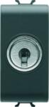 Gewiss Intrerupator cap scara 1P 250V ac - 10AX - WITH KEY - 1 MODULE -. BLACK - CHORUS (GW12054)