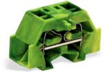 Wago 4-conductor terminal block; without push-buttons; with fixing flange; for screw or similar mounting types; Fixing hole 3.2 mm Ø; 2.5 mm2; CAGE CLAMP®; 2, 50 mm2; green-yellow (261-337)