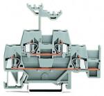 Wago Double-deck terminal block; Through/through terminal block; with additional jumper position on lower level; for DIN-rail 35 x 15 and 35 x 7.5; 2.5 mm2; CAGE CLAMP®; 2, 50 mm2; gray/gray (280-520)