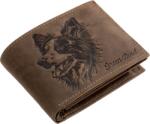 Portofel din piele GreenDeed cu model Border Collie
