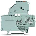 Wago 2-conductor fuse terminal block; with pivoting fuse holder; with end plate; for 5 x 20 mm miniature metric fuse; with blown fuse indication by LED; 230 V; for DIN-rail 35 x 15 and 35 x 7.5; 2.5 mm2; P