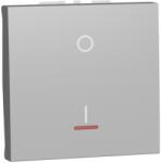 Schneider Intrerupator, New Unica, mecanism, 2-pole 1-way, 16AX, 2 module, screw terminals, vopsit, IP4X, aluminiu (NU326230S)