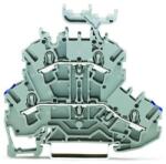 Wago Double-deck terminal block; Through/through terminal block; N/L; with marker carrier; suitable for Ex e II applications; Blue conductor entry lower deck; for DIN-rail 35 x 15 and 35 x 7.5; 2.5 mm2; Pu