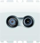 Urmet nea - Priza conectare directa att. 2dB, tata IEC 169-2 (TV) si mama (SAT), 2 mod, Alb Glaciar (SU13400/2BG)