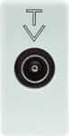 Gewiss COAXIAL Priza TV CLASS A SHIELDING - IEC MALE CONNECTOR 9, 5 mm - FEEDTHROUGH 10 dB - 1 MODULE - SYSTEM WHITE (GW20382)