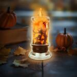 Family Halloween-i LED gyertya dekoráció - denevér - narancs LED - 3 x LR1130 - 5 x 5 x 10 cm Family 56567B (56567B) - tutiar