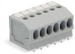 Wago PCB terminal block; push-button; 1.5 mm2; Pin spacing 3.5 mm; 4-pole; Push-in CAGE CLAMP®; 1, 50 mm2; gray (805-154)