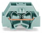 Wago 4-conductor terminal block; without push-buttons; with fixing flange; for screw or similar mounting types; Fixing hole 3.2 mm Ø; can be commoned with adjacent jumpers and staggered jumpers; CAGE CLAMP