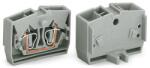 Wago 4-conductor terminal strip; 12-pole; without push-buttons; with snap-in mounting feet; for plate thickness 0.6 - 1.2 mm; Fixing hole 3.5 mm Ø; 2.5 mm2; CAGE CLAMP®; 2, 50 mm2; gray (264-262)