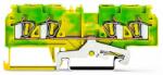 Wago 4-conductor ground terminal block; 4 mm2; side and center marking; for DIN-rail 35 x 15 and 35 x 7.5; CAGE CLAMP®; 4, 00 mm2; green-yellow (880-837/999-940)
