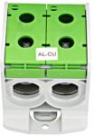 Schrack Clemă dublă (2*1p) Al-Cu, verde, 300mmp / 240mmp cu pin (IKA21736)