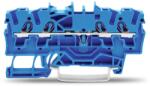 Wago 4-conductor through terminal block; 2.5 mm2; for Ex e II and Ex i applications; side and center marking; for DIN-rail 35 x 15 and 35 x 7.5; Push-in CAGE CLAMP®; 2, 50 mm2; blue (2002-1404)