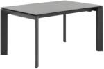 sømcasa Világosszürke kerámia kihúzható étkezőasztal Somcasa Lisa 140/200 x 90 cm fekete alappal (00MS203269)
