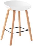 Somcasa Fehér műanyag bárszék Somcasa Ruth fa talppal 74 cm (00SL108602)