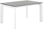 sømcasa Világosszürke kerámia kihúzható étkezőasztal Somcasa Lisa 140/200 x 90 cm fehér alappal (00MS203069)