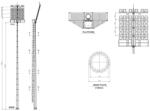 TRV Stalp Tehnic 38 Metri cu scara si platforma, pentru Iluminat Terenuri Sportive - Capacitate 42 Proiectoare (TRV-38M/42)