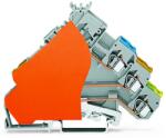 Wago 3-conductor actuator supply terminal block; with ground contact; with colored conductor entries; 2.5 mm2; CAGE CLAMP®; 2, 50 mm2; gray (280-575/280-323)